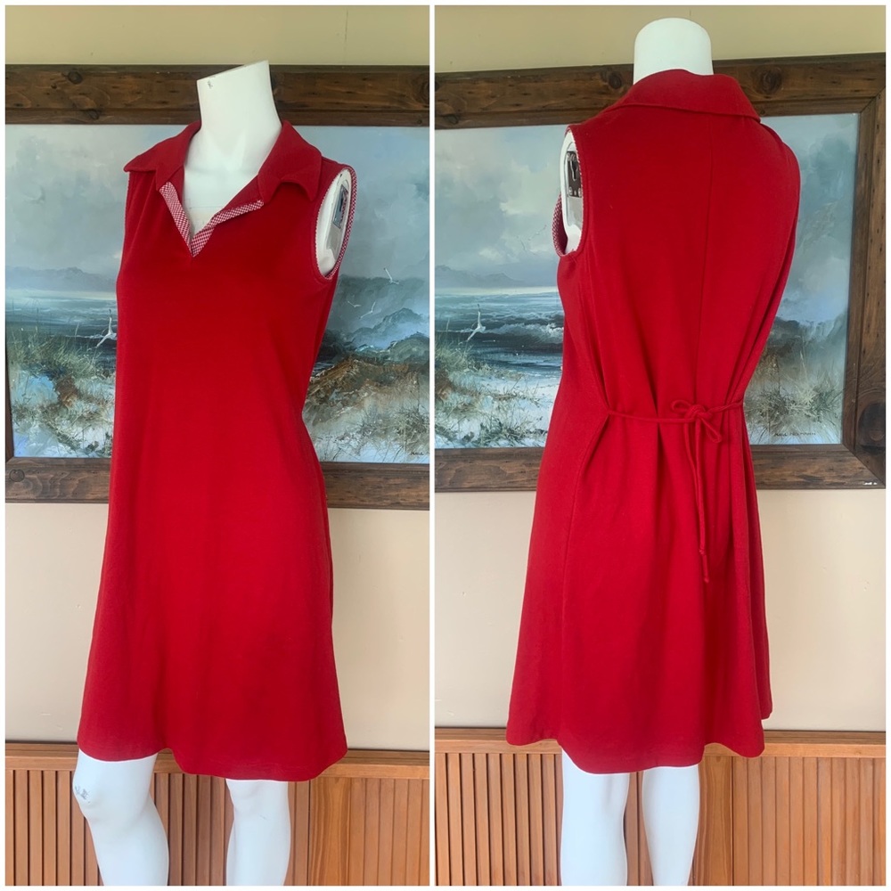 Vintage Sailor Collared Sleeveless Midi Dress | Nautical Midi Dress w Back Tie